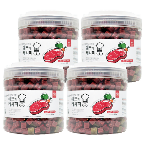 펫슐랭 반려견을 위한 쉐프의 레시피 트릿, 소고기육포, 800g, 4개