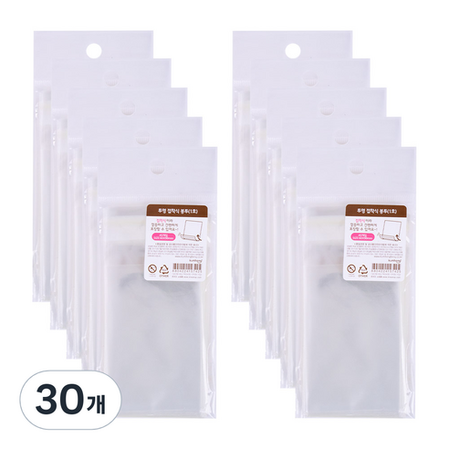 금홍팬시 투명 접착식 봉투 1호 6 x 9 cm 45p, 30개