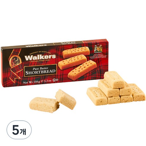 워커스 쇼트브레드 스낵 오리지날, 150g, 5개