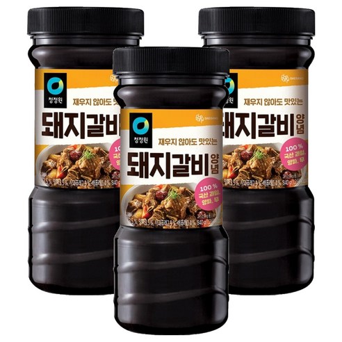 청정원 전통 돼지갈비양념, 840g, 3개