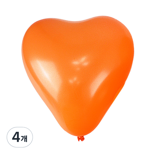 파티쇼 하트모양 풍선 펄 15cm 100p, 오렌지, 4개