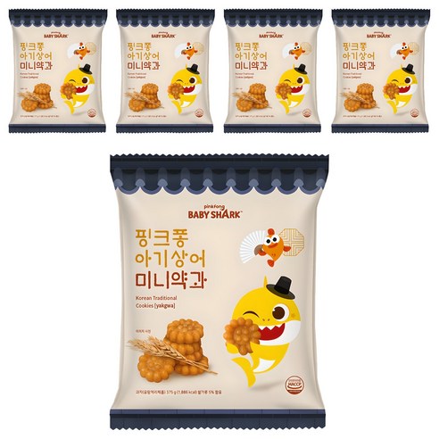 핑크퐁 아기상어 미니약과, 375g, 5개