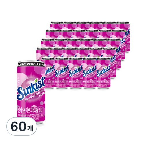 썬키스트제로 자두자몽 소다, 190ml, 60개