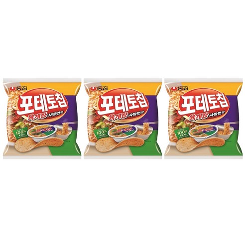 포테토칩 육개장사발면맛, 125g, 3개