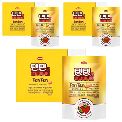 텐텐 멀티비타민 5p, 딸기맛, 200g, 3개