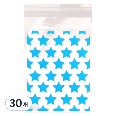 올하이 포카 포장 용품 스타 포토카드 스티커 슬리브 포장봉투 8 x 13 cm, 30개, 스타블루