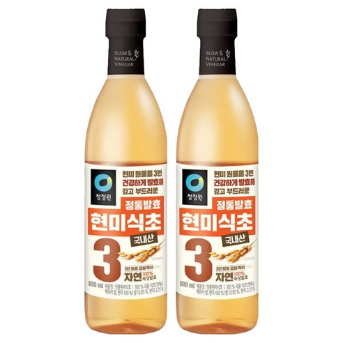청정원 정통 현미 식초, 800ml, 2개