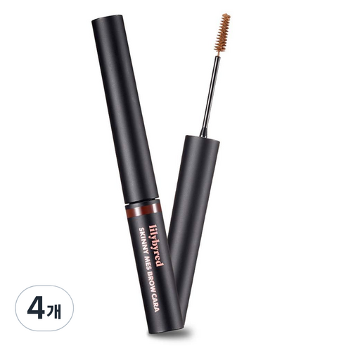 릴리바이레드 스키니 메스 브로우 눈썹 마스카라 3.5g, 02 미디엄 브라운, 4개