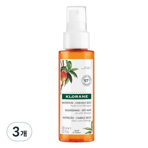 클로란 망고버터 오일 트리트먼트 스프레이 헤어에센스, 100ml, 3개