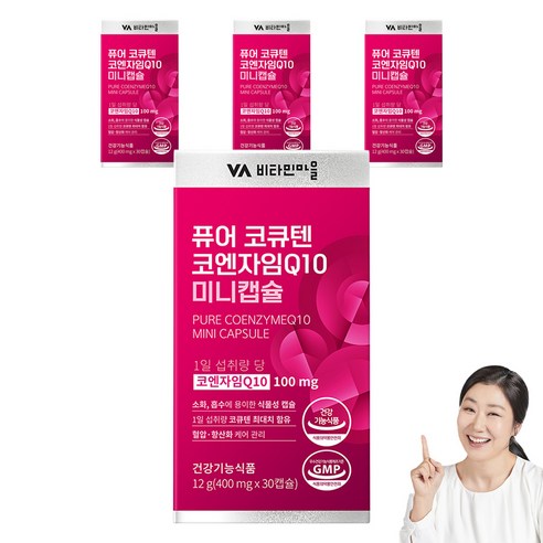 비타민마을 퓨어 코큐텐 코엔자임Q10 미니캡슐 12g, 30정, 4개