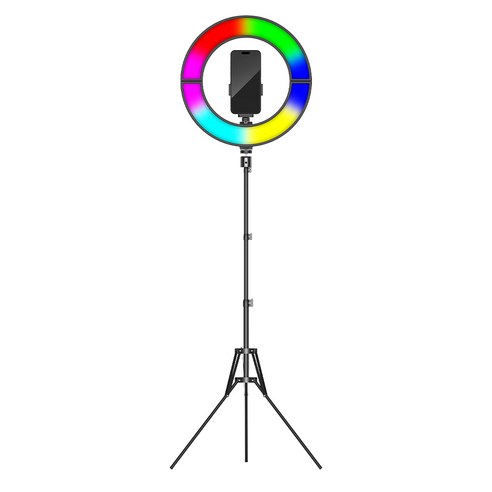조이트론 RGB 링라이트 접이식 조명 30cm + 스마트폰 홀더 삼각대 세트, 1세트, LD50F