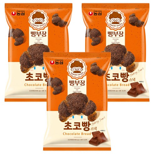 농심 빵부장 초코빵, 55g, 3개