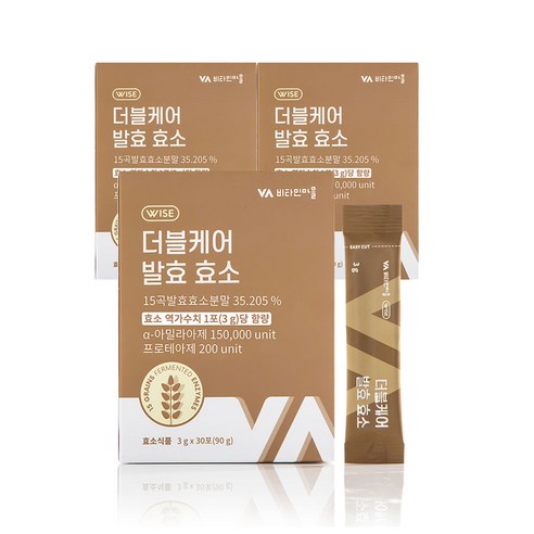 비타민마을 와이즈 더블케어 발효 효소 30p, 90g, 3개