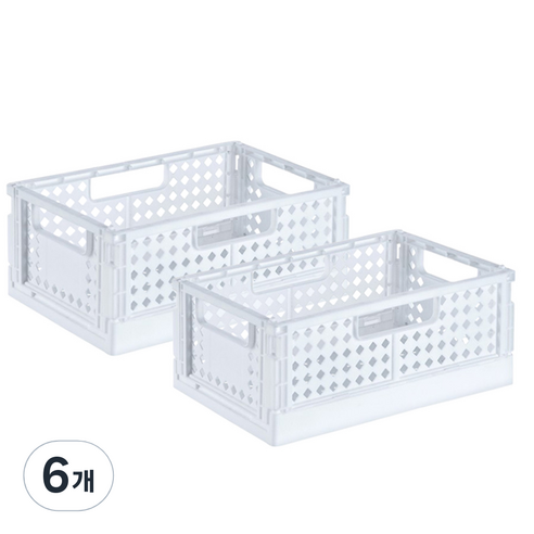 폴딩 수납박스, 화이트, 6개