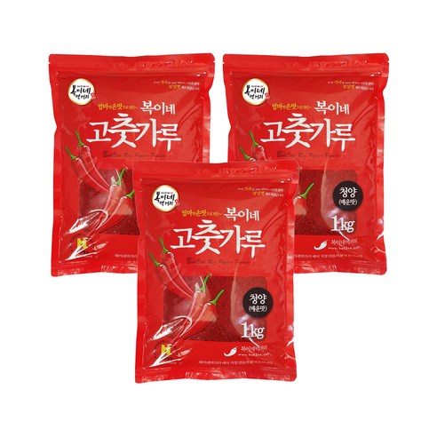 복이네먹거리 청양 고춧가루 김치용, 1kg, 3개