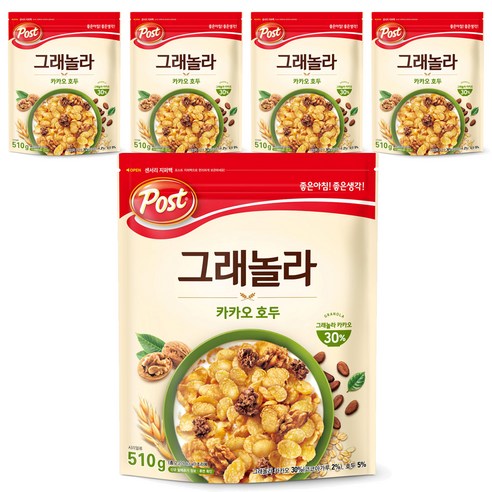 포스트 동서 카카오 호두, 510g, 5개