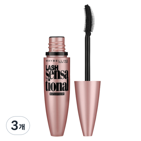메이블린 뉴욕 래쉬 센세이셔널 워터프루프 마스카라 10ml, 3개
