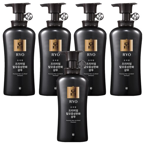 려 초의방 프리미엄 탈모증상완화 기능성샴푸, 490ml, 5개