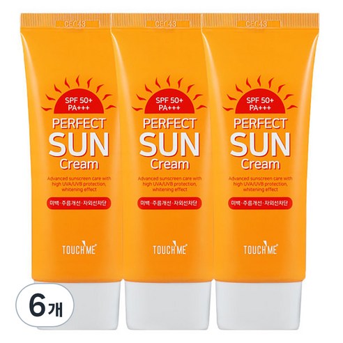 터치미 퍼펙트 선크림 SPF50+ PA+++, 60ml, 6개