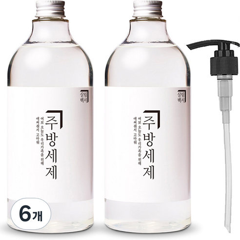 살림백서 주방세제 자몽향 + 전용펌프 세트, 1L, 6개