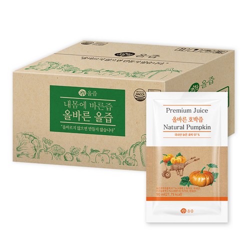올즙 올바른 호박즙, 50포, 90ml