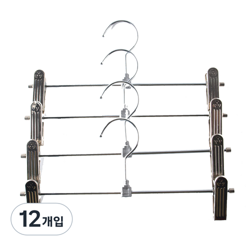 슬림 크롬 바지 걸이, 12개