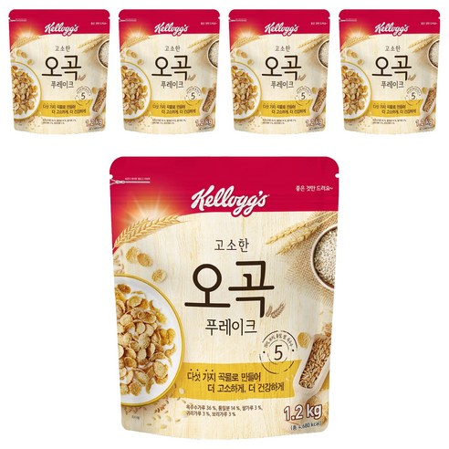켈로그 오곡 푸레이크 시리얼, 1.2kg, 5개