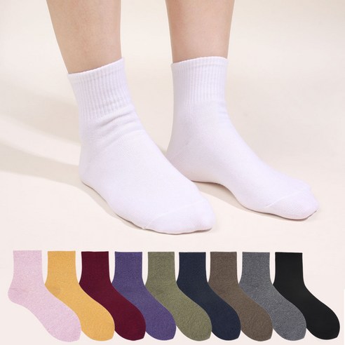 두발로 여성용 퀄리티 밴딩 중목 양말 10켤레