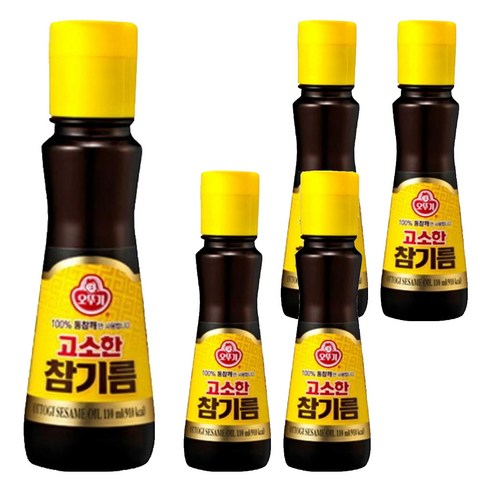 오뚜기 고소한 참기름 병, 80ml, 5개