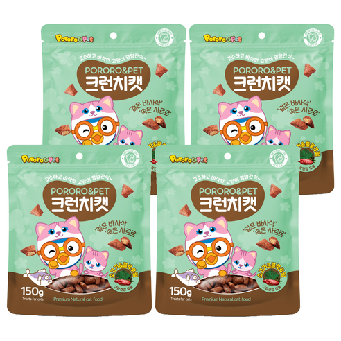 에이비에스엘 뽀로로펫 크런치캣 간식, 소고기 + 클로로필 혼합맛, 150g, 4개