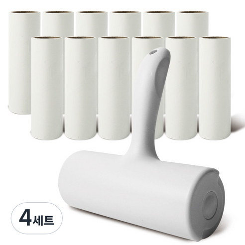 마켓플랜 커버형 사선 테이프 클리너 화이트 커버 + 리필 12p, 4세트
