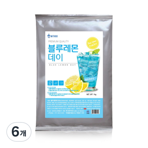 위드고 블루 레몬데이 에이드 파우더, 1kg, 1개입, 6개
