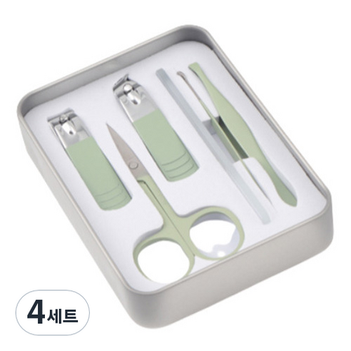 피피홈리빙 컴팩트한 손톱깍이 뷰티 도구 6종 세트, 4세트, 그린