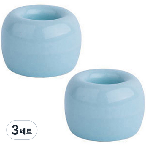 리버그린 무지 도자기 칫솔꽂이, 블루, 3세트