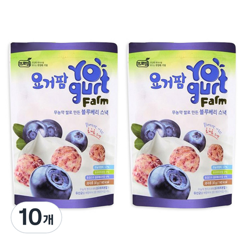 프로엠 요거팜 무농약 쌀로만든 블루베리 스낵 30g, 블루베리맛, 10개