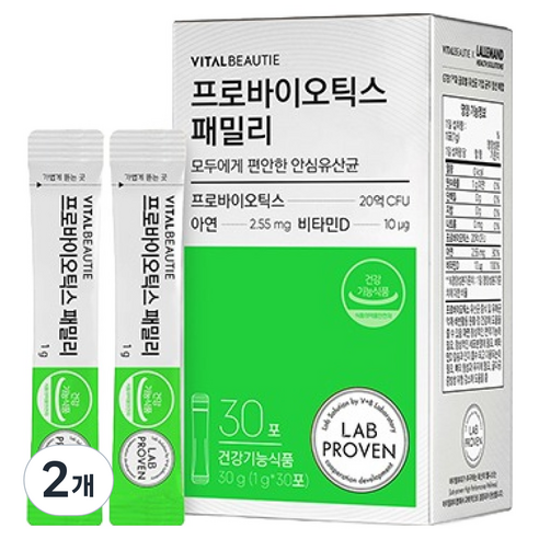 바이탈뷰티 프로바이오틱스 패밀리 30p, 30g, 2개