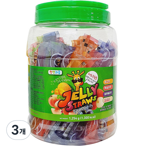 젤리스트로우 천연과즙 얼려먹는 젤리 스틱 1540g, 1254g, 3개