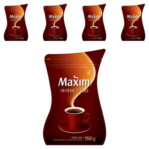 맥심 아라비카 100 원두 커피믹스, 150g, 1개입, 5개