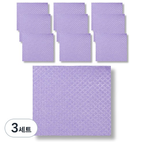 이랑이랑 셀룰로오스 스웨덴행주 퍼플, 3세트, 10개입