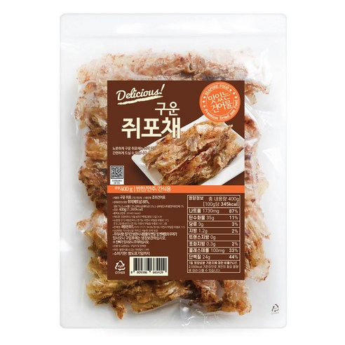 해맑은푸드 구운 쥐포채, 400g, 1개