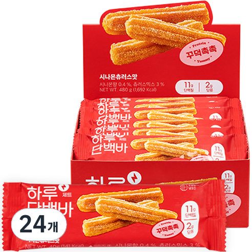 프로틴방앗간 하루단백질바 제트 시나몬츄러스맛, 40g, 24개