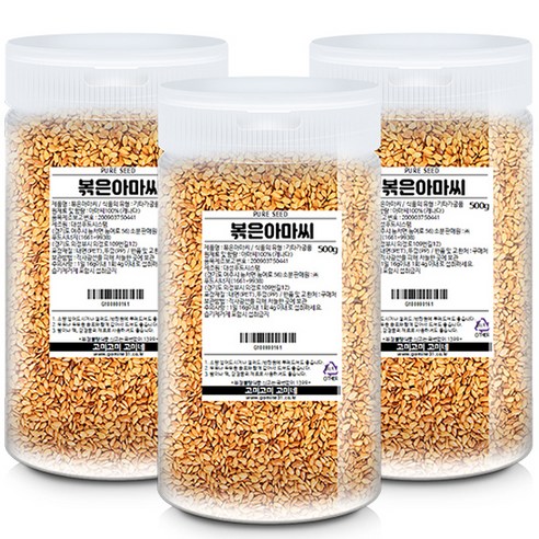 고미네 볶은 아마씨 용기, 500g, 3개