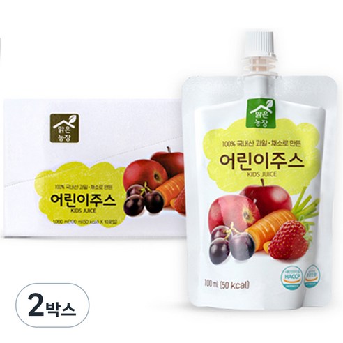 맑은농장 어린이주스 100ml, 혼합맛(사과/딸기/당근/포도), 20개