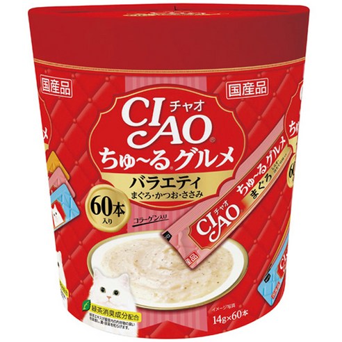 Chao Churu variety cat snack, tuna, chicken breast, bonito, 840g, 1 piece