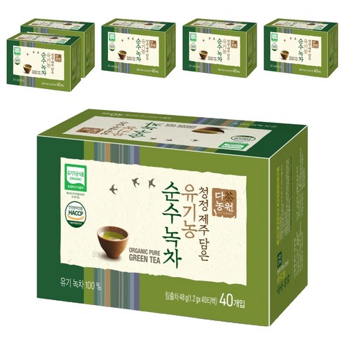 다농원 유기농순수녹차, 1.2g, 40개입, 6개