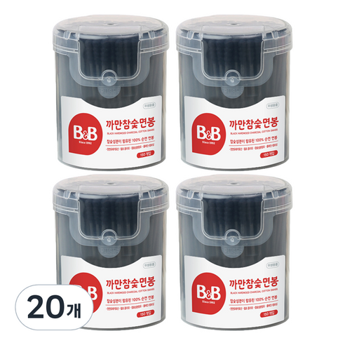 비앤비 참숯 까만 면봉, 150개입, 20개