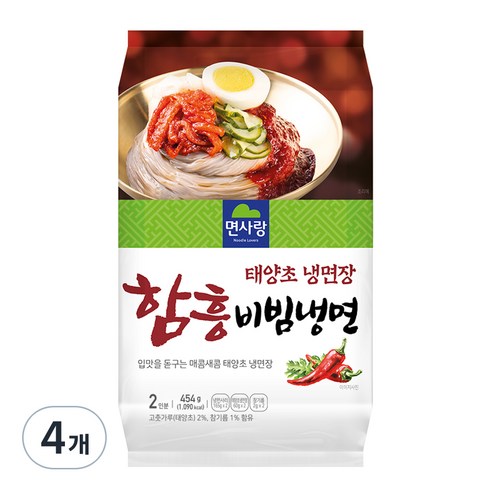면사랑 태양초 냉면장 함흥 비빔냉면 454g, 4개