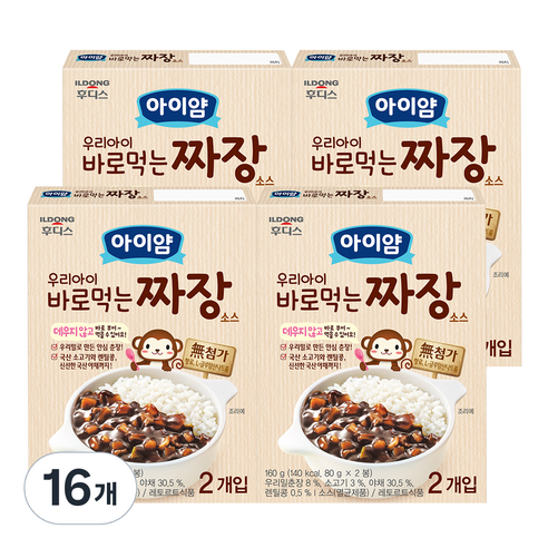 일동후디스 아이얌 우리아이 바로먹는 짜장 80g x 2p, 16개, 짜장맛