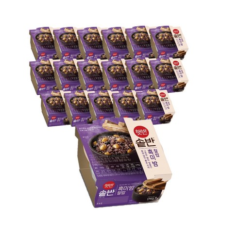 햇반 솥반 흑미밤찰밥, 210g, 18개
