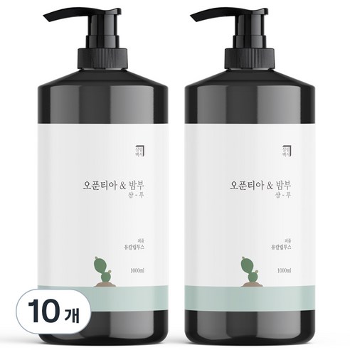 살림백서 오푼티아 앤 밤부 퍼퓸 샴푸 유칼립투스향, 1L, 10개